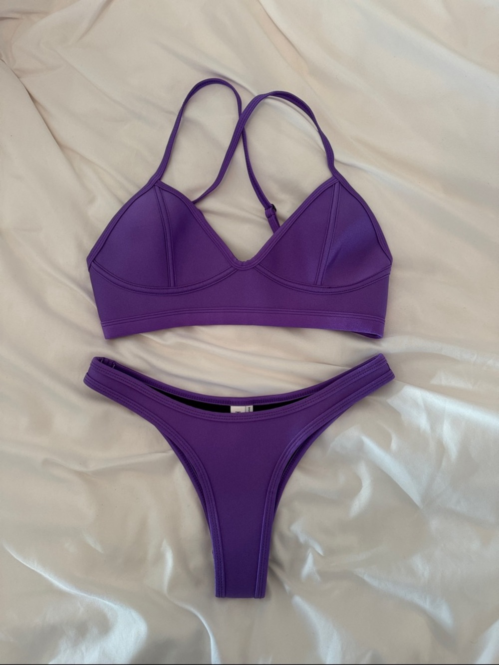 Hoaka Swim Shiny Purple Bikini Set
